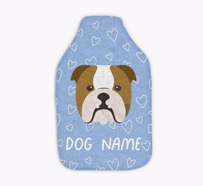 Heart Pattern: Personalised {breedFullName} Hot Water Bottle